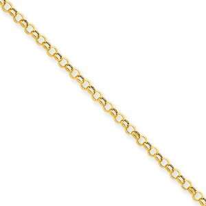  24 Inch 14k 2.5mm Hollow Half Round Rolo Chain Vishal 