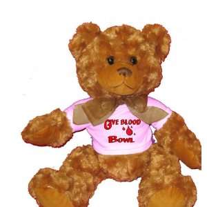  Give Blood Bowl Plush Teddy Bear with WHITE T Shirt: Toys 