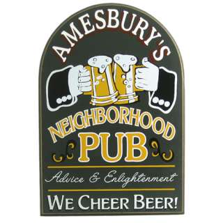 Personalized Cheers Neighborhood Pub Wooden Sign Plaque  