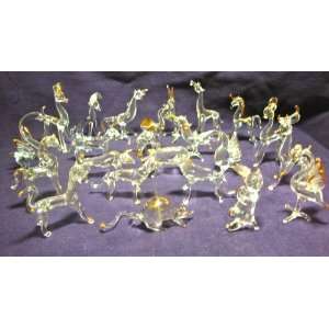  Set of 22 Blown Glass Assorted Animal Figurines 