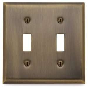   Bronze Switch Plates Beveled Edge Double Toggle Solid Brass Switch