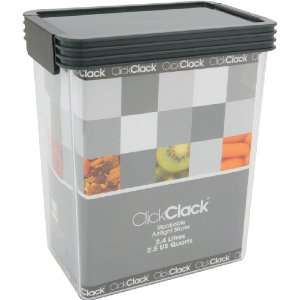  Clickclack Airtight Storer 2 1/2 Quart Container, Charcoal 