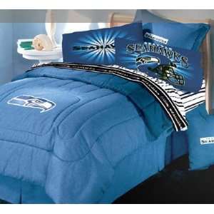  Seattle Seahawks Blue Denim Twin Size Comforter and Sheet 