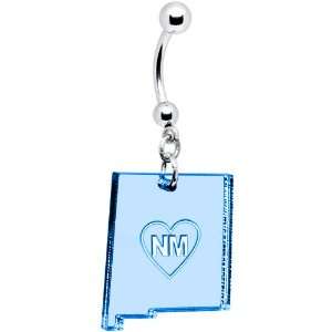  Light Blue State of New Mexico Belly Ring: Jewelry