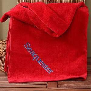  Personalized Cotton Beach Towel   Red