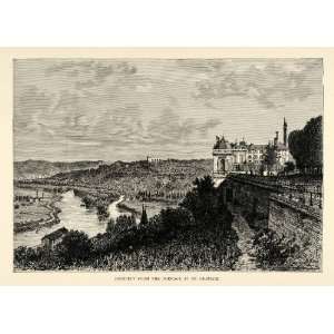   Terrace St. Germain en Laye France Landscape   Original Engraving