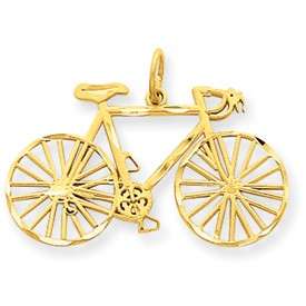 Bicycle   Bike   Racing Gear Speed 14K Gold Charm / Pendant #M530 