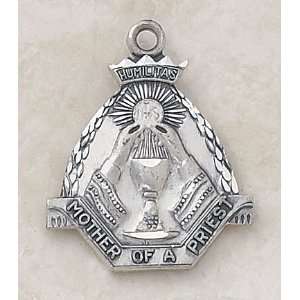   Priest Sterling Silver Clergy Medal Catholic Pendant Necklace Jewelry