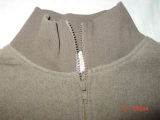 CREW light brown/taupe fleece zipneck Size L  