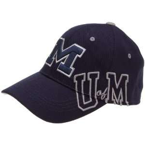  Michigan Wolverines Bootleg Hat, Navy, One Fit Sports 