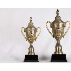   Brass Gold Horse Champion Cup Trophy Figurine Statue: Home & Kitchen