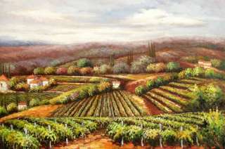 Vineyard Wine Napa Italy Tuscany Cafe Art Oil Painting  