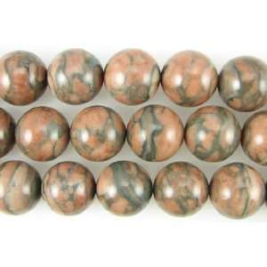  20mm green brown jasper round beads 4pcs