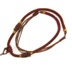  4mm handmade knot silk cord necklace 15 brown: Home 