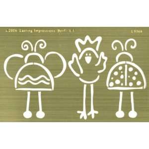  Brass 4x6 Embossing Template Garden Friends