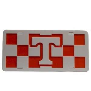   : Tennessee Volunteers Orange Checkerboard Car Tag: Sports & Outdoors