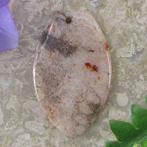  52mm pink fossil coral flat teardrop pendant bead
