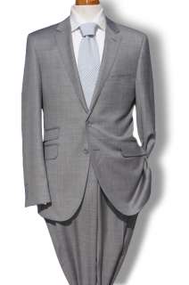   Light Gray Stripe 44R Ticket Pocket Wool Mens Designer Suit  