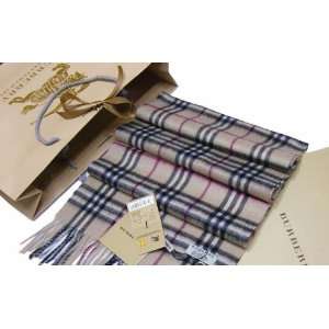  BURBERRY 100% CASHMERE FRINGE SCARF for adults Baby