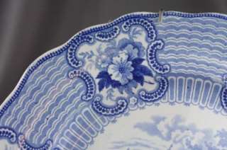 Antique Flow Blue China Dinner Plate Adams Bologna  