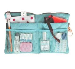   Pockets Insert Bag Purse Tote Organizer Cosmetic Bag Travel Sky Blue