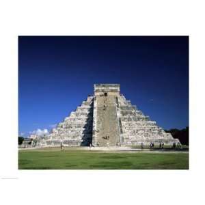  Tourists climbing on a pyramid, El Castillo, Chichen Itza Mayan 