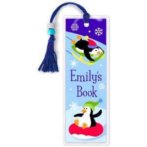   Sledding Penguins Laminated Bookmarks   Two Pc Set Furniture & Decor