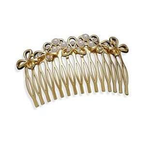   Multistone 14 K Gold Plated Fashion Hair Comb