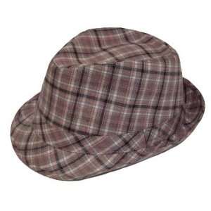   TRILBY POLYESTER PINK GREY PLAID HAT LARGE XL: Sports & Outdoors