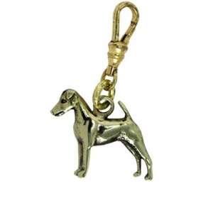 Smooth Fox Terrier Brass Charm glitzs Jewelry