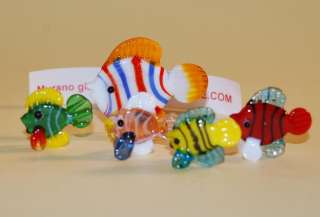 FAMILY Fish 4 pieces in MURANO Glass BOMBONIERE  