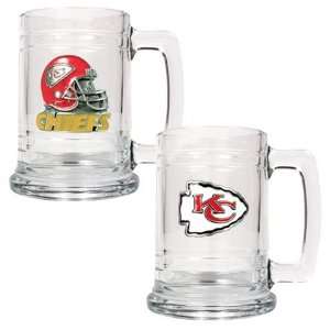  Kansas City Chiefs Set of 2 Beer Mugs: Sports & Outdoors