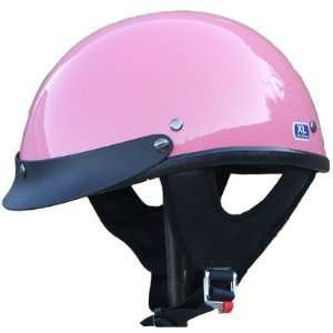 DOT Fiber Glass Beanie Half Helmet Pink XLarge: Sports 