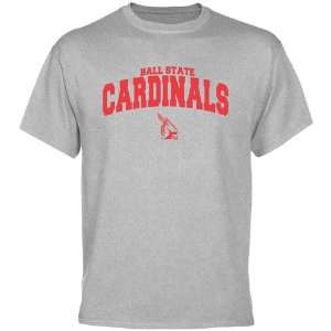  Ball State Cardinals Ash Mascot Arch T shirt: Sports 