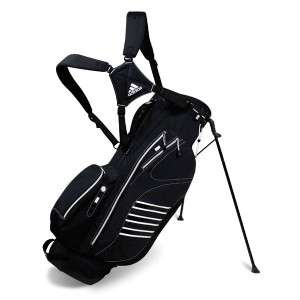 NEW Adidas Golf Clutch Stand Carry Walking Bag BLACK / BLACK / WHITE 