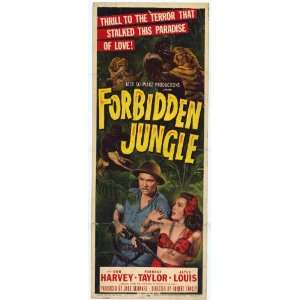  1950 Forbidden Jungle 14 x 36 inches Insert Style A Movie 