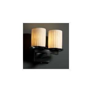   Two Light Wall Sconce Metal Finish: Brushed Nickel, Impression: Pleats