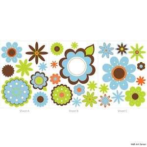 Graphic Flowers Nursery Wall Sticker Decals boys/girls  