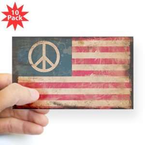   Clear (Rectangle 10Pk) Worn US Flag Peace Symbol: Everything Else