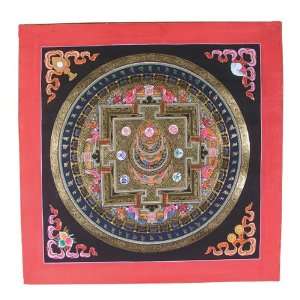   Thangka Painting Mandala of 8 Auspicious Holy Symbols 