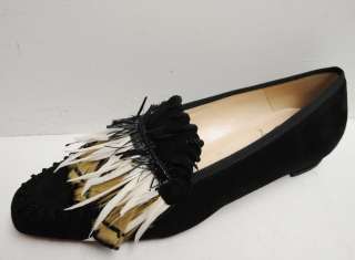 Christian Louboutin CROC WOODOO Suede Feather Flats Loafers Shoes 36 