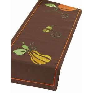  Tag Harvest Gourd 100 Percent Cotton Embroidered Runner 