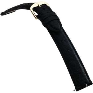 Padded Contrast Stitched Genuine Luxury Ostrich Strap  