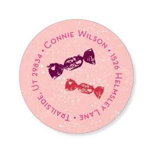 Sweet Candy Label Round Birthday Stickers