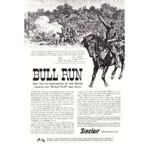 1961 Ad Sinclair Motor Oil Bull Run Civil War Original Vintage Print 