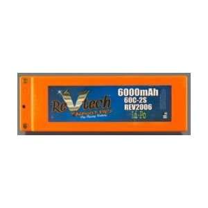  Revtech 6000mAh LiPo 7.4v, 2S, 60C Bullet: Toys & Games