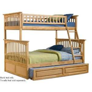 Twin Full Size Bunk Bed Natural Maple Finish:  Home 