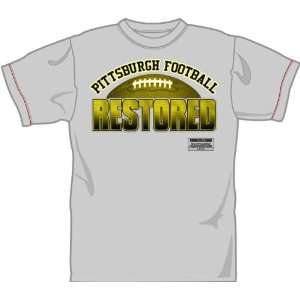  Pittsburgh Steelers Restored Grey T shirt: Sports 