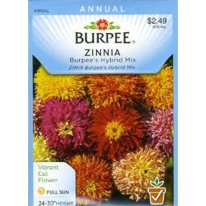  Burpee 40106 Zinnia Burpees Hybrid Mix Seed Packet Patio 