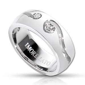  Morellato Ladies Ring in White Steel with White Crystals 